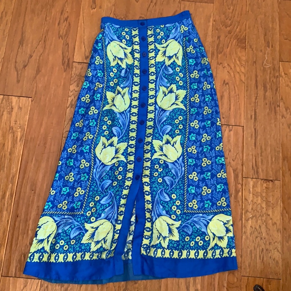 Anthropologie Floral Button Front Maxi Skirt - Picture 3 of 4